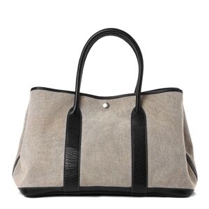 HERMES  Toile Buffle Skipper Garden Party 36 MM Tote Black